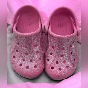 CROCS Kids Glitter Sparly Pink Size C8